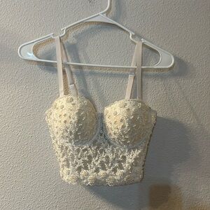 Windsor white beaded corset top size XS